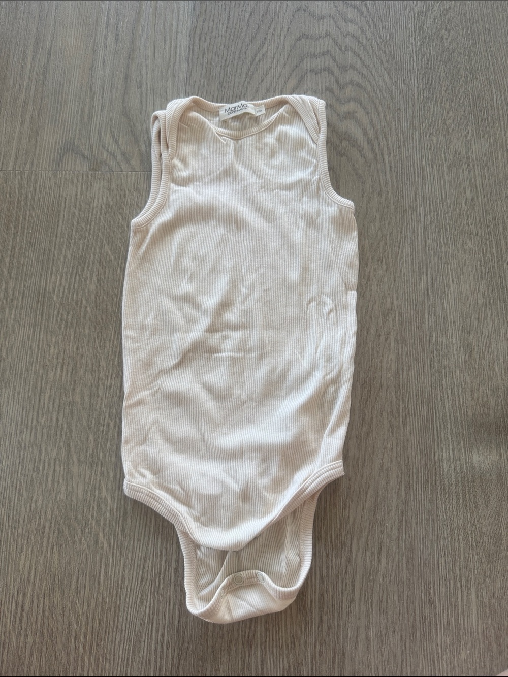 MarMar Copenhagen Baby Cream Sleeveless Ribbed One-Piece Bodysuit